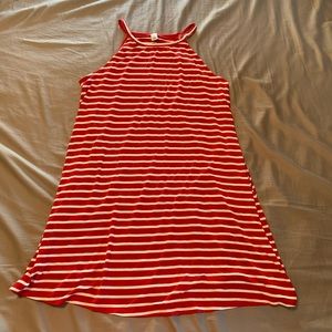 Red and White Striped Dress